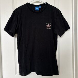 Adidas Black Printed in Design T-Shirt Size Medium